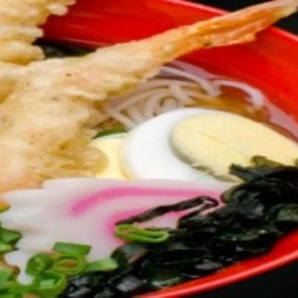 Japanese Soup with Fried Shrimp and Ramen Noodles